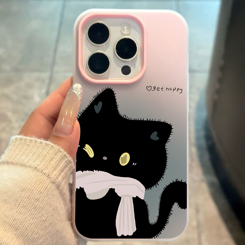 Phone Cases Cat - INS Koppel Zwart-Wit Kat Candy Kleur