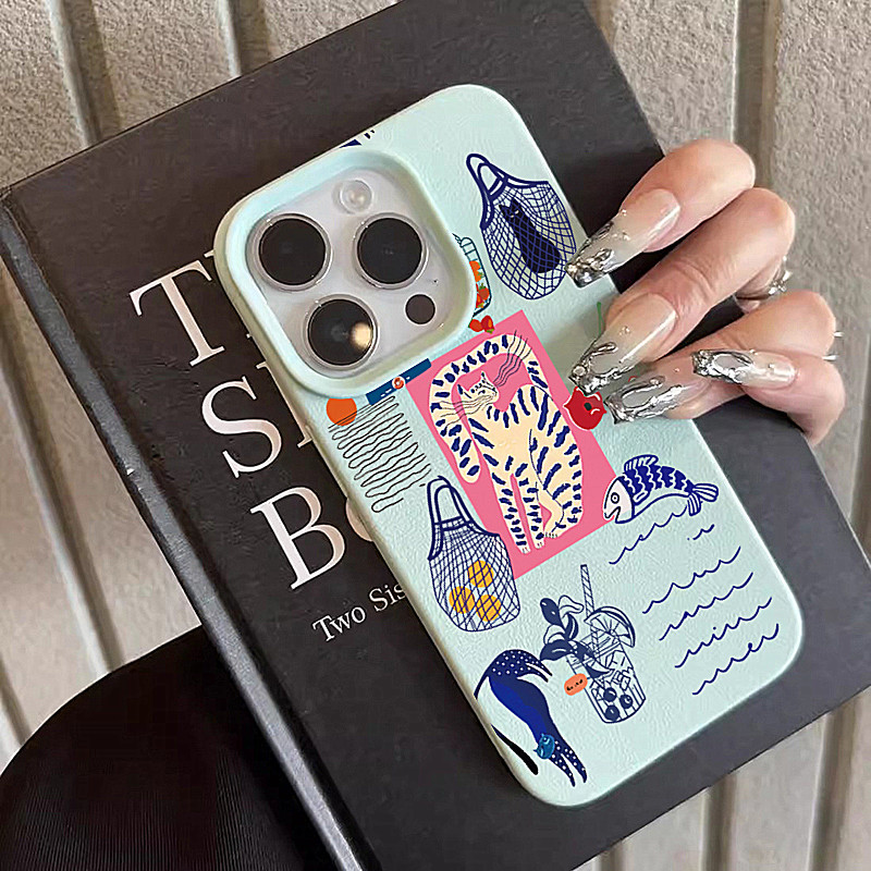 Phone Cases Cat - Schattige kersenkat print telefoonhoesjes voor iPhone