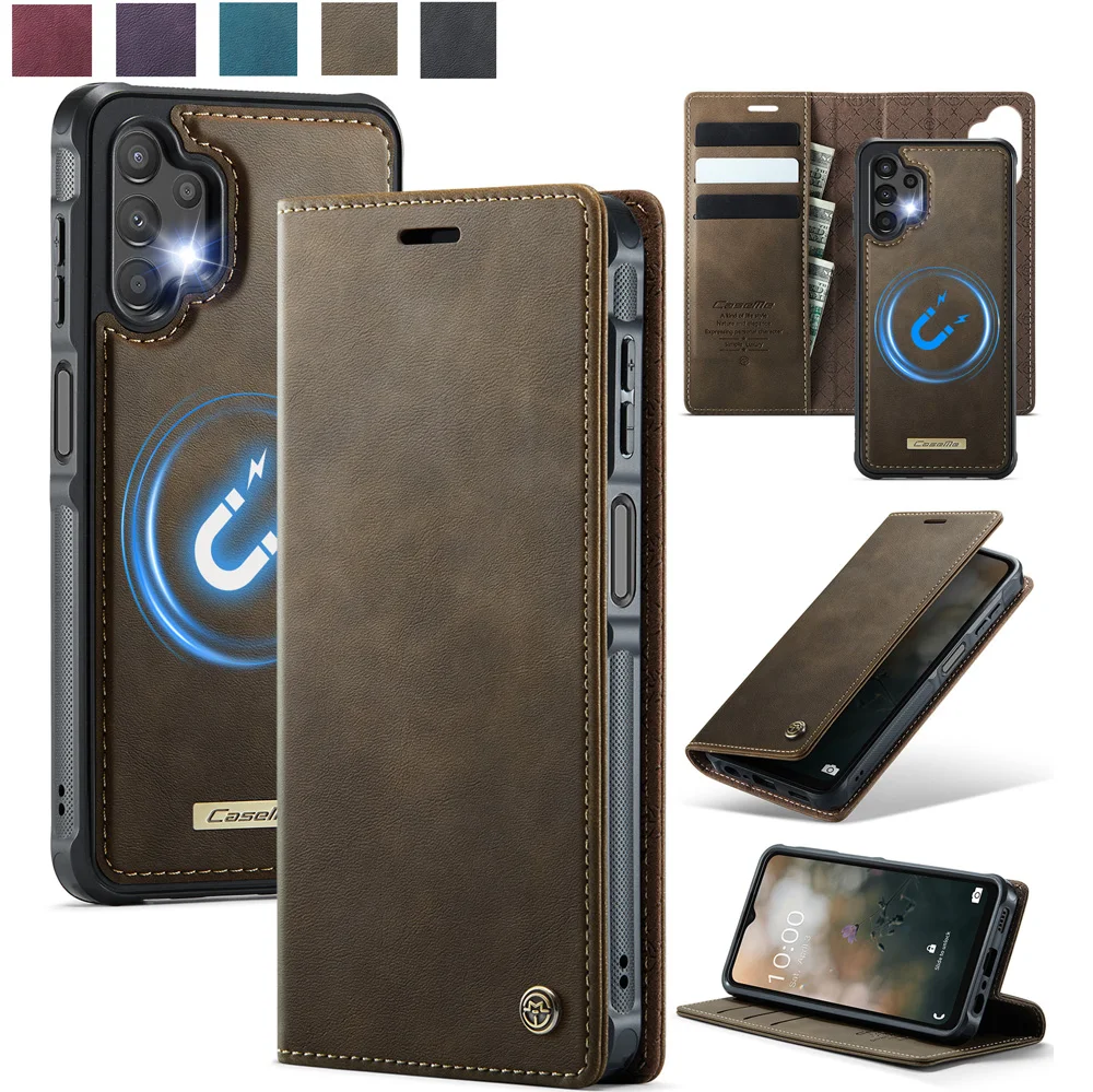 Leather Folio Wallet Case - Caseme-C49 Folio Afneembare Magnetische Sluiting Portemonnee