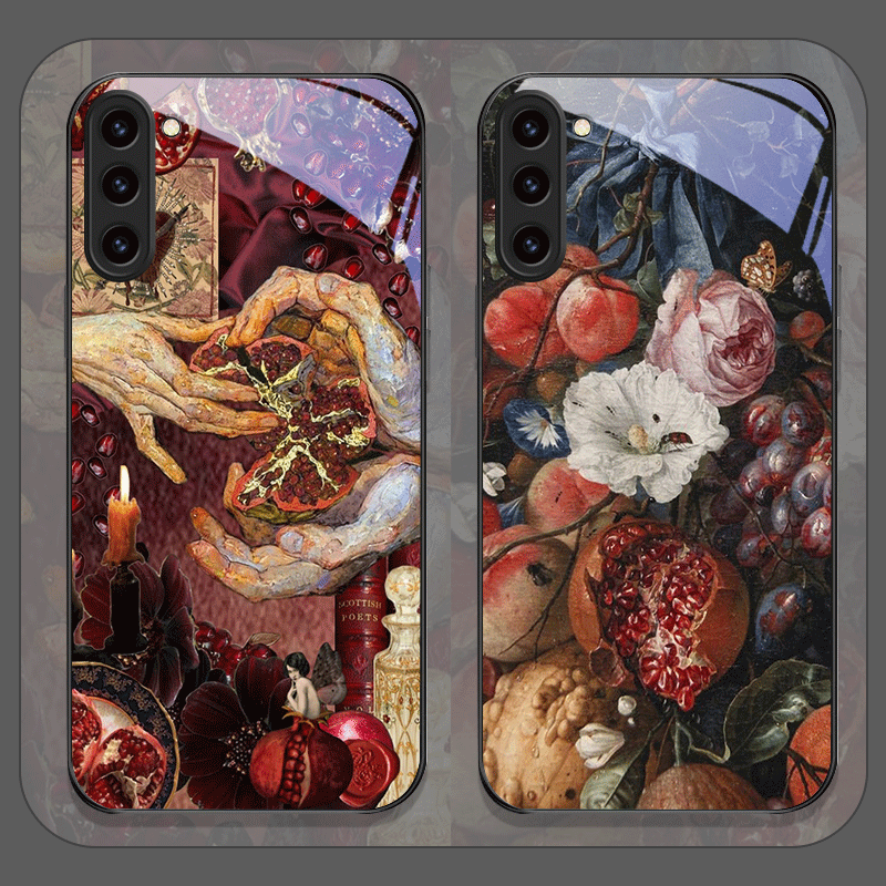 Samsung Galaxy S25 - Luxe Granaatappel Bloem Patroon Gehard Glas