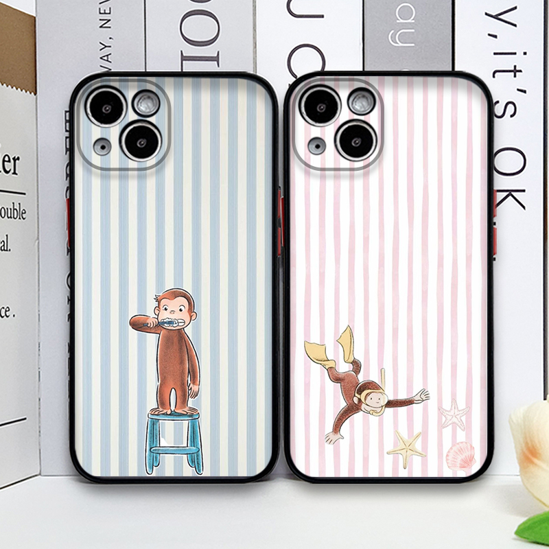 Phone Cases Xs Iphone - Cartoon gestreepte aap met katten telefoonhoesje