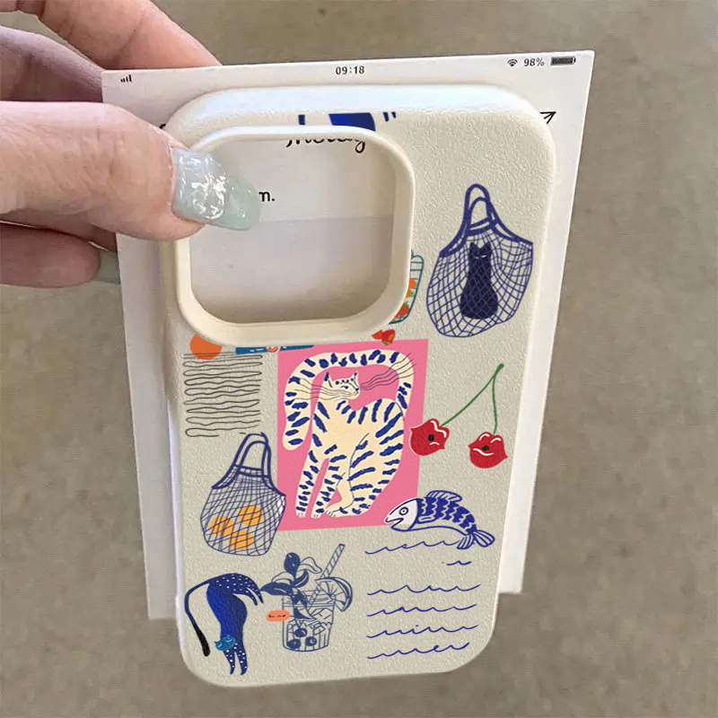 Schattige kersenkat print tele - Phone Cases Cat recensie en prijs