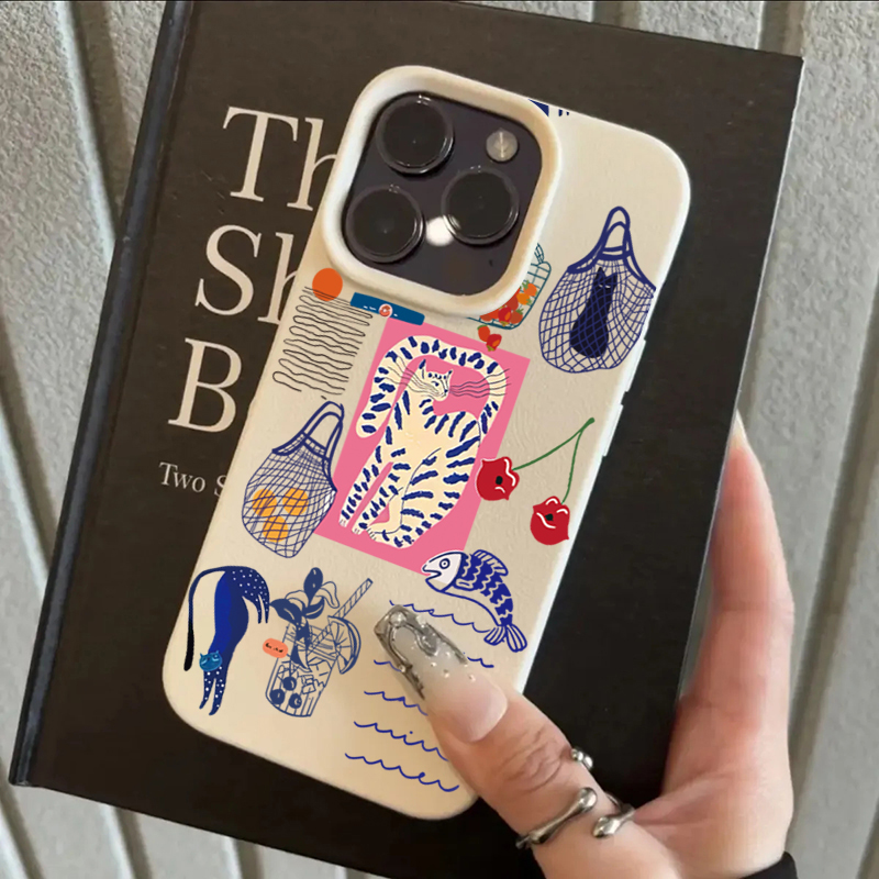 Schattige kersenkat print tele - Phone Cases Cat recensie en prijs