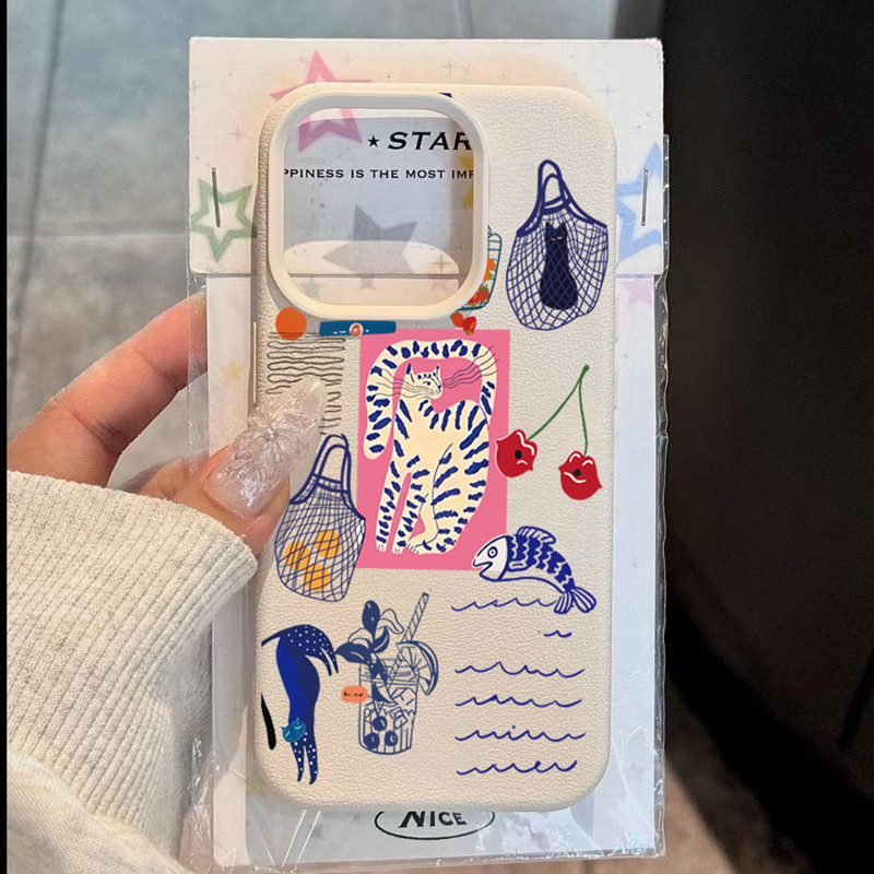 Schattige kersenkat print tele - Phone Cases Cat recensie en prijs