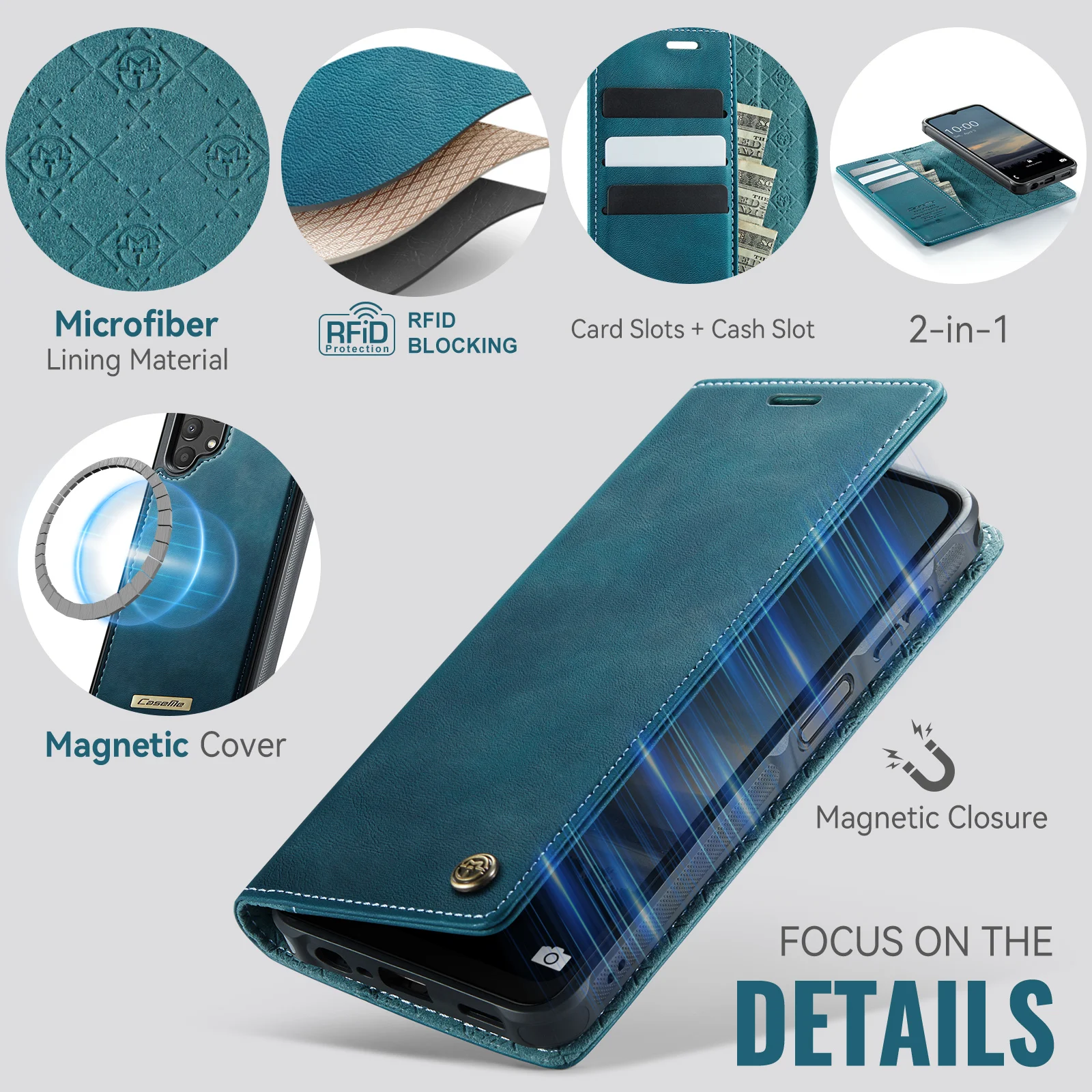 Caseme-C49 Folio Afneembare Ma - Leather Folio Wallet Case recensie en prijs