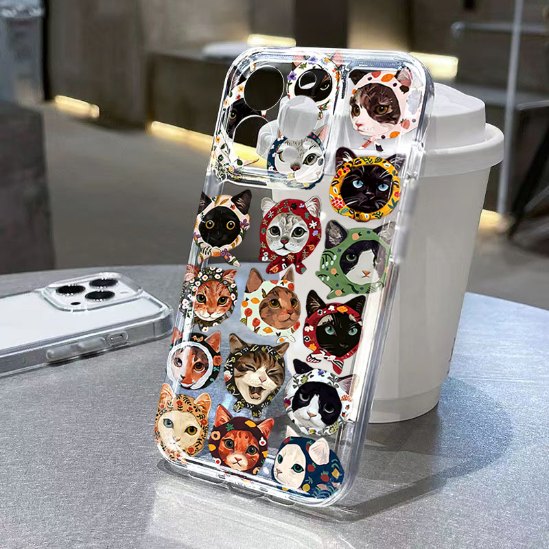 Schattige bandana kat transpar - Phone Cases Cat recensie en prijs