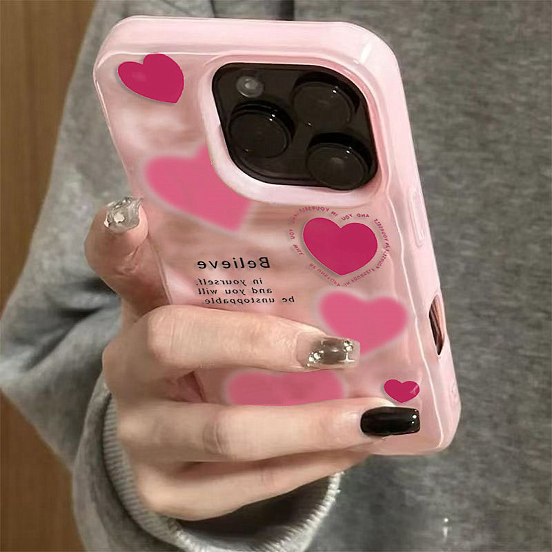 Luxe Roze Liefde Hart Plooien  - Phone Cases Expensive recensie en prijs